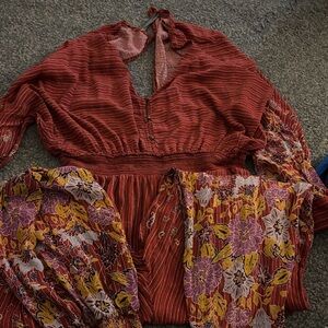 Anthro Floral Jumpsuit open back!